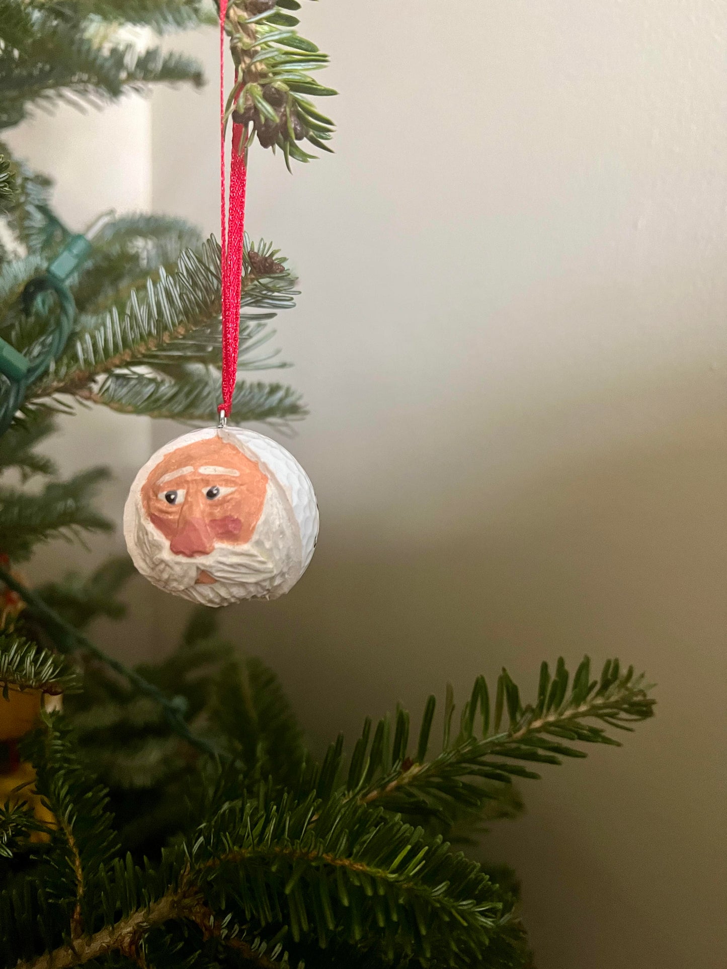 Santa golf ball ornament