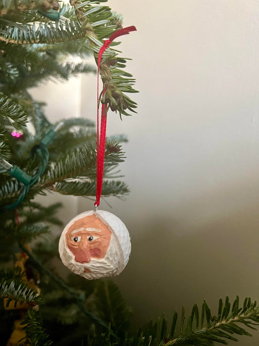 Santa golf ball ornament